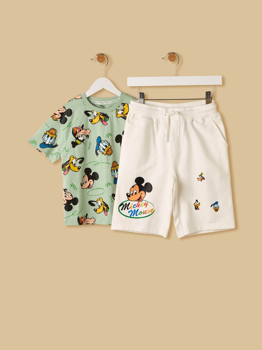 Mickey Mouse and Friends Print T-Shirt and Shorts Set