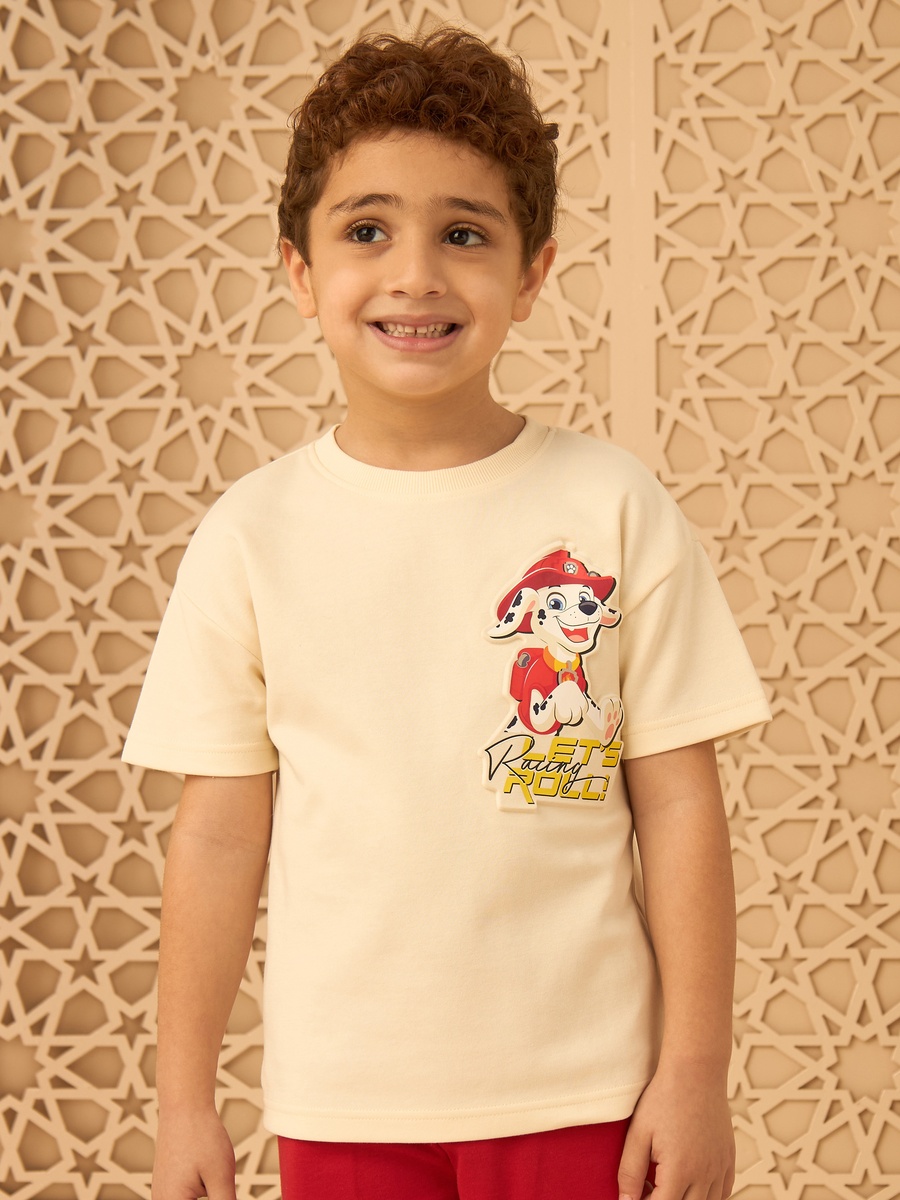 Paw Patrol Print Cotton T-Shirt and Shorts Set
