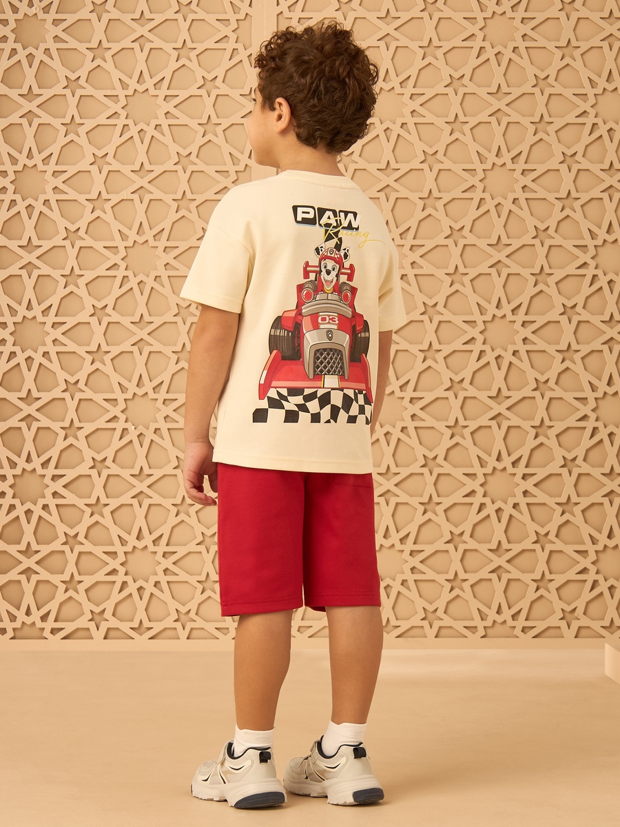 Paw Patrol Print Cotton T-Shirt and Shorts Set