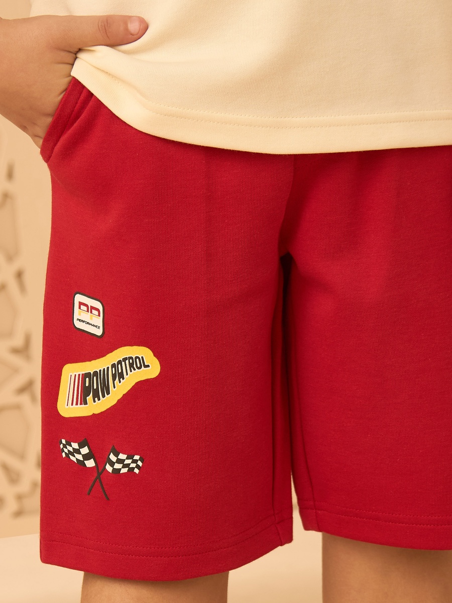 Paw Patrol Print Cotton T-Shirt and Shorts Set