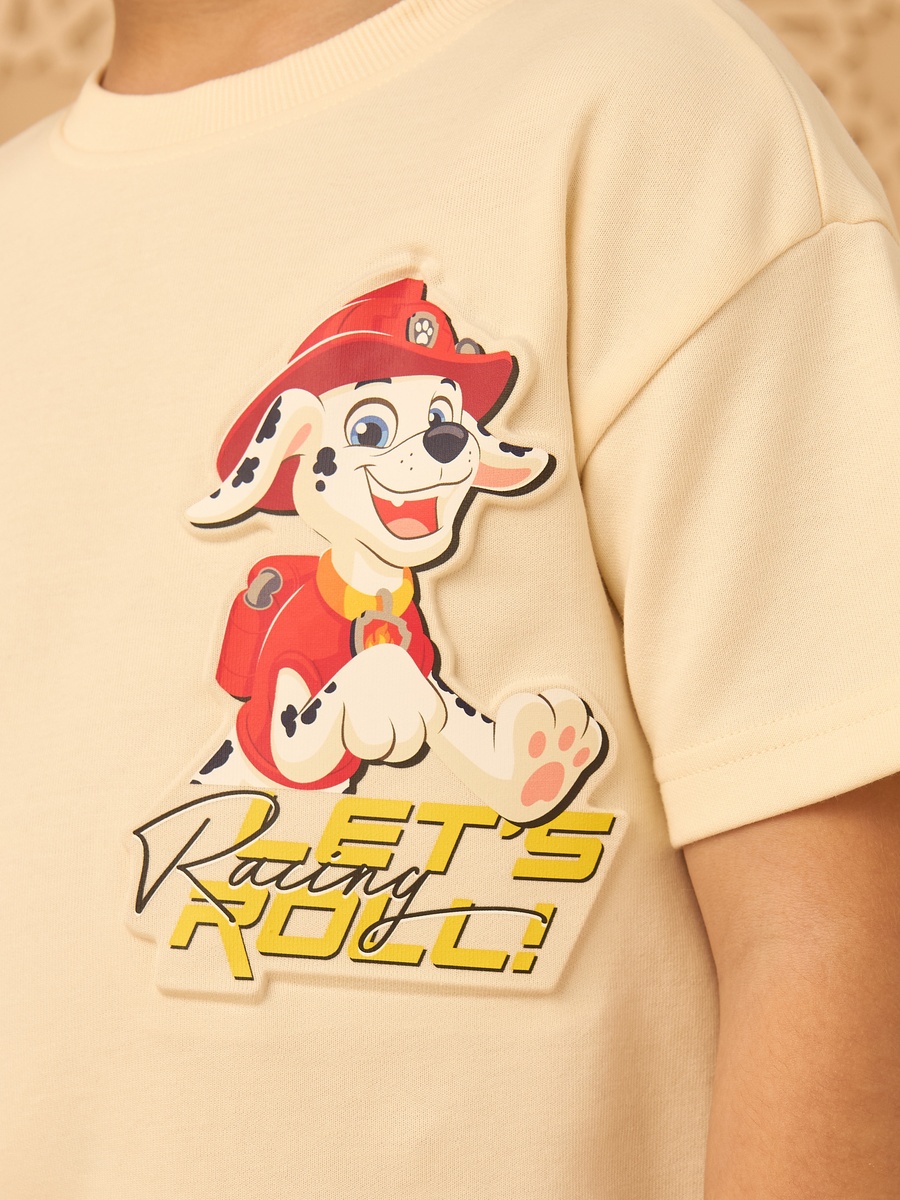 Paw Patrol Print Cotton T-Shirt and Shorts Set