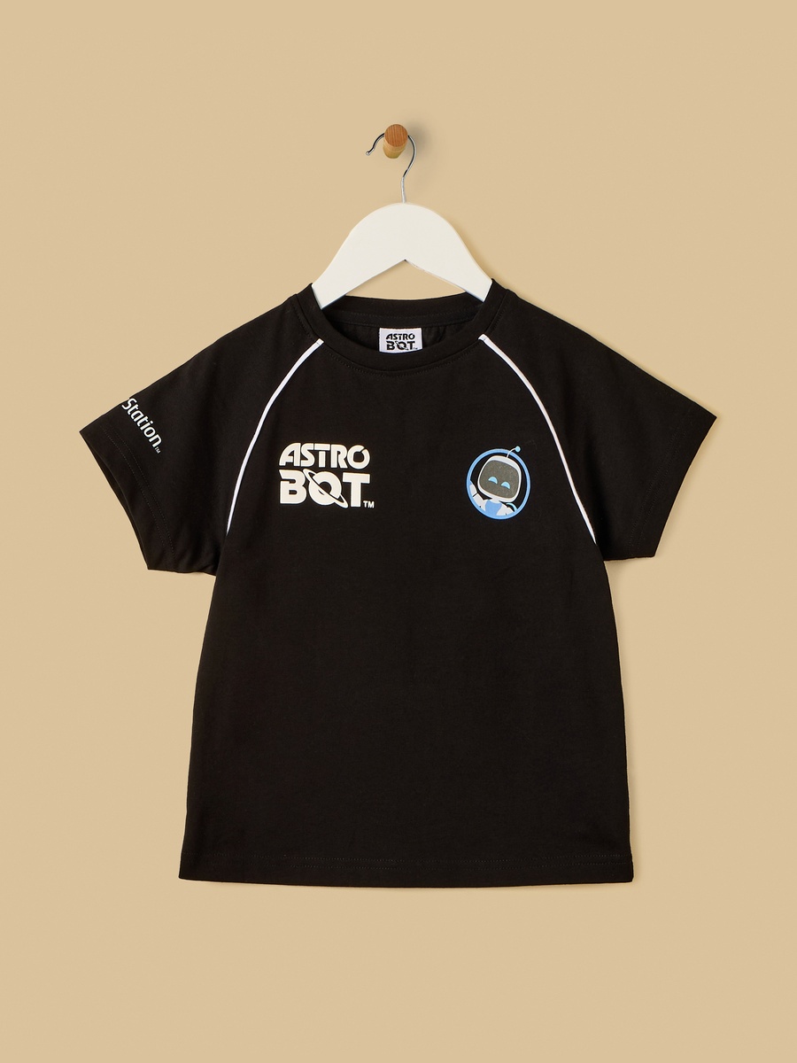 Astro Bot Print Cotton T-Shirt and Shorts Set