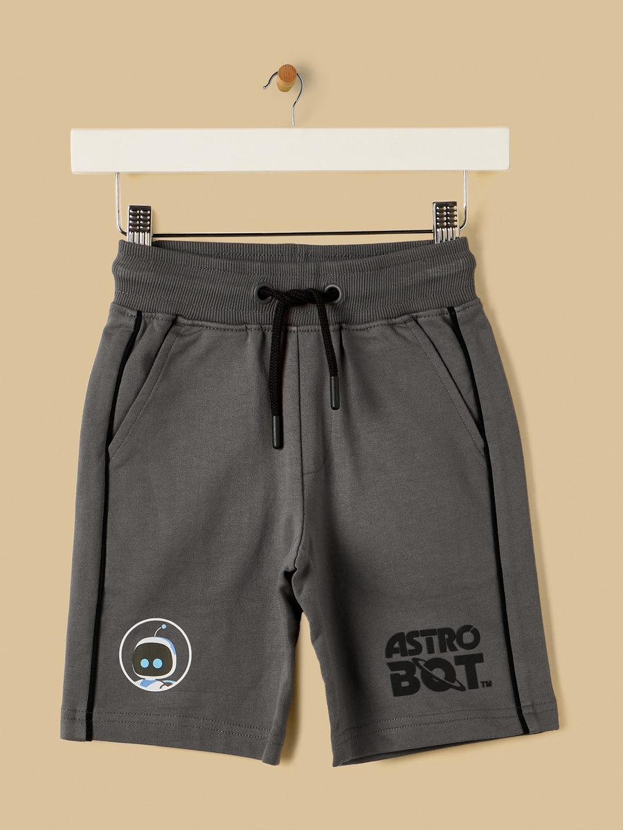 Astro Bot Print Cotton T-Shirt and Shorts Set