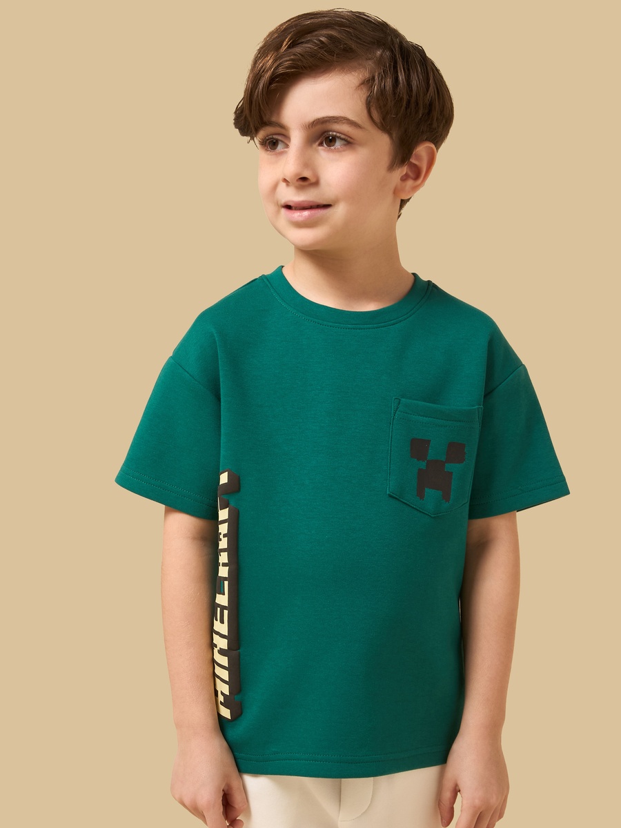 Minecraft Print Cotton T-Shirt and Shorts Set