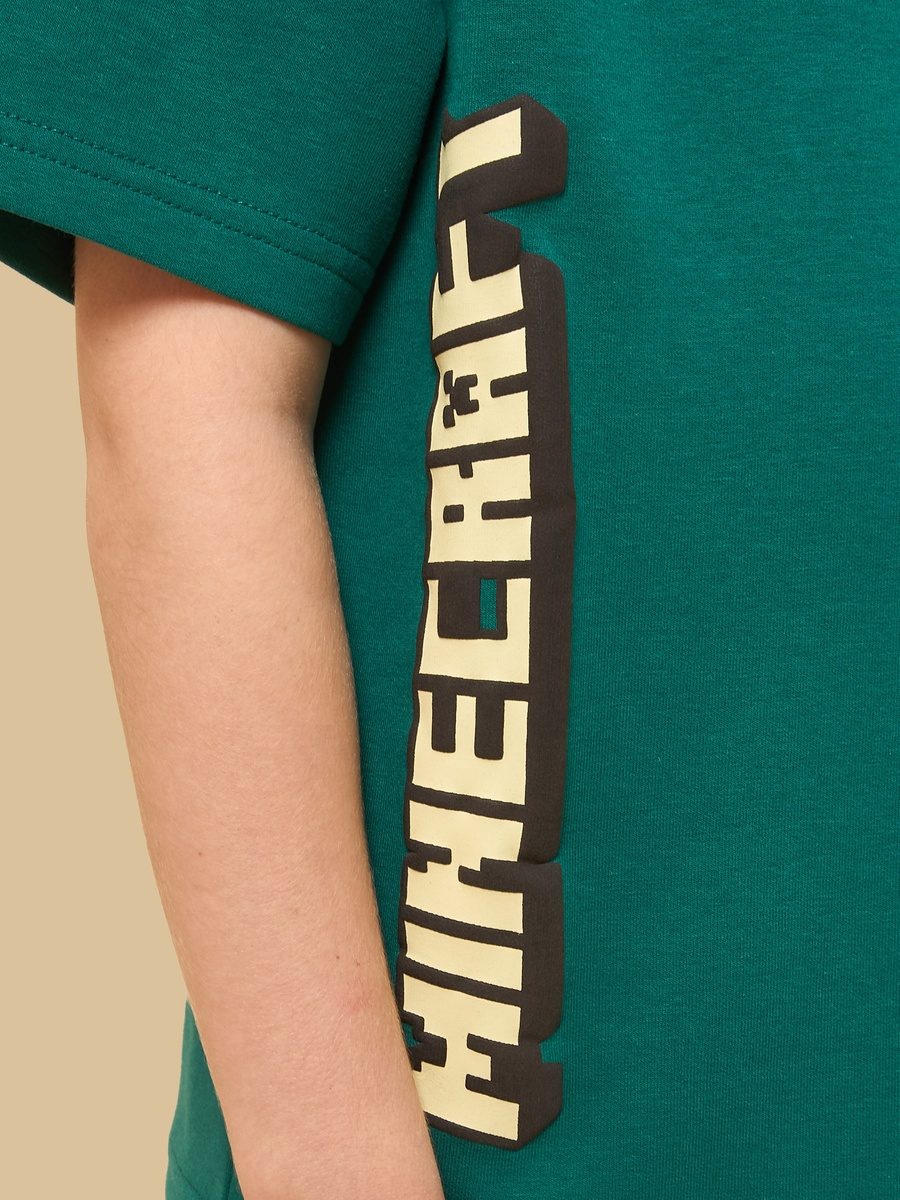 Minecraft Print Cotton T-Shirt and Shorts Set