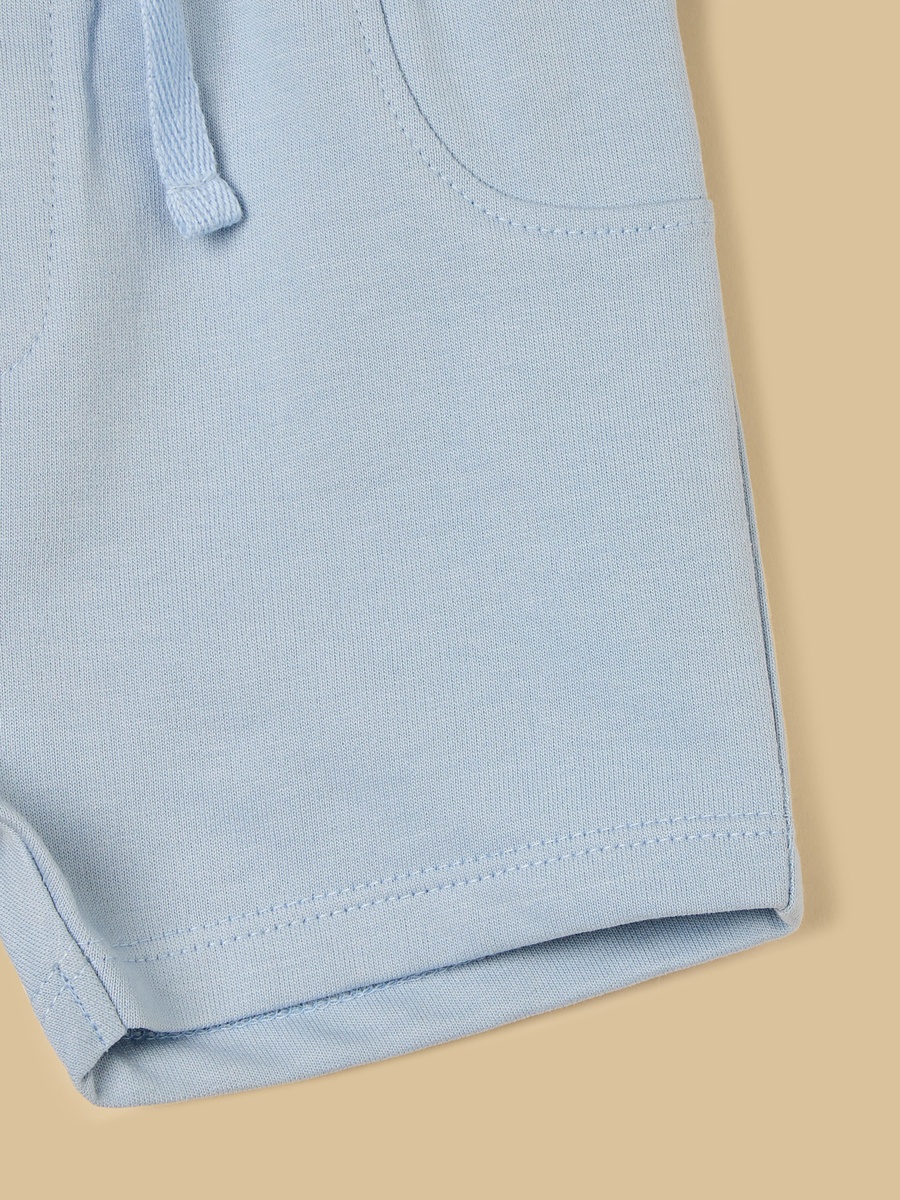 Bear Applique Striped Polo T-Shirt and Shorts Set