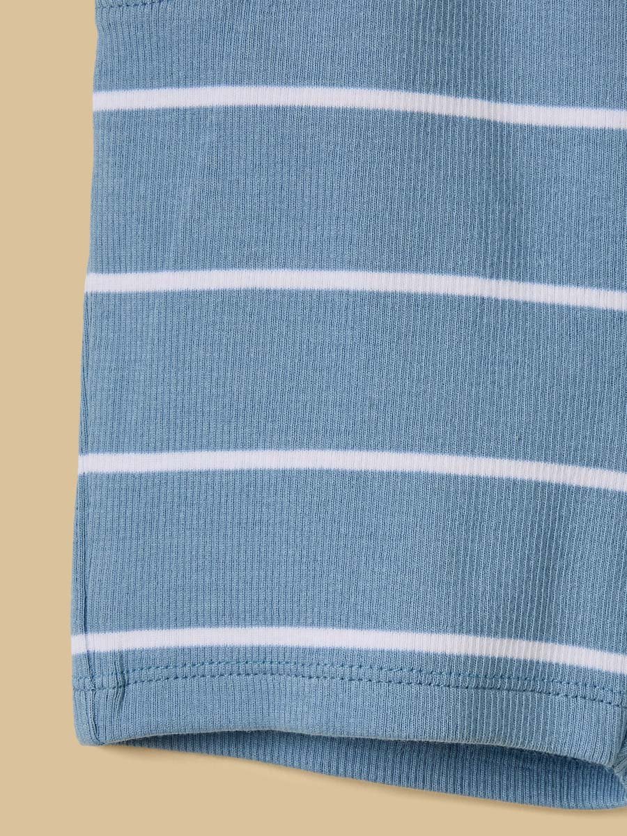 Typographic Applique Cotton Collared T-Shirt and Shorts Set