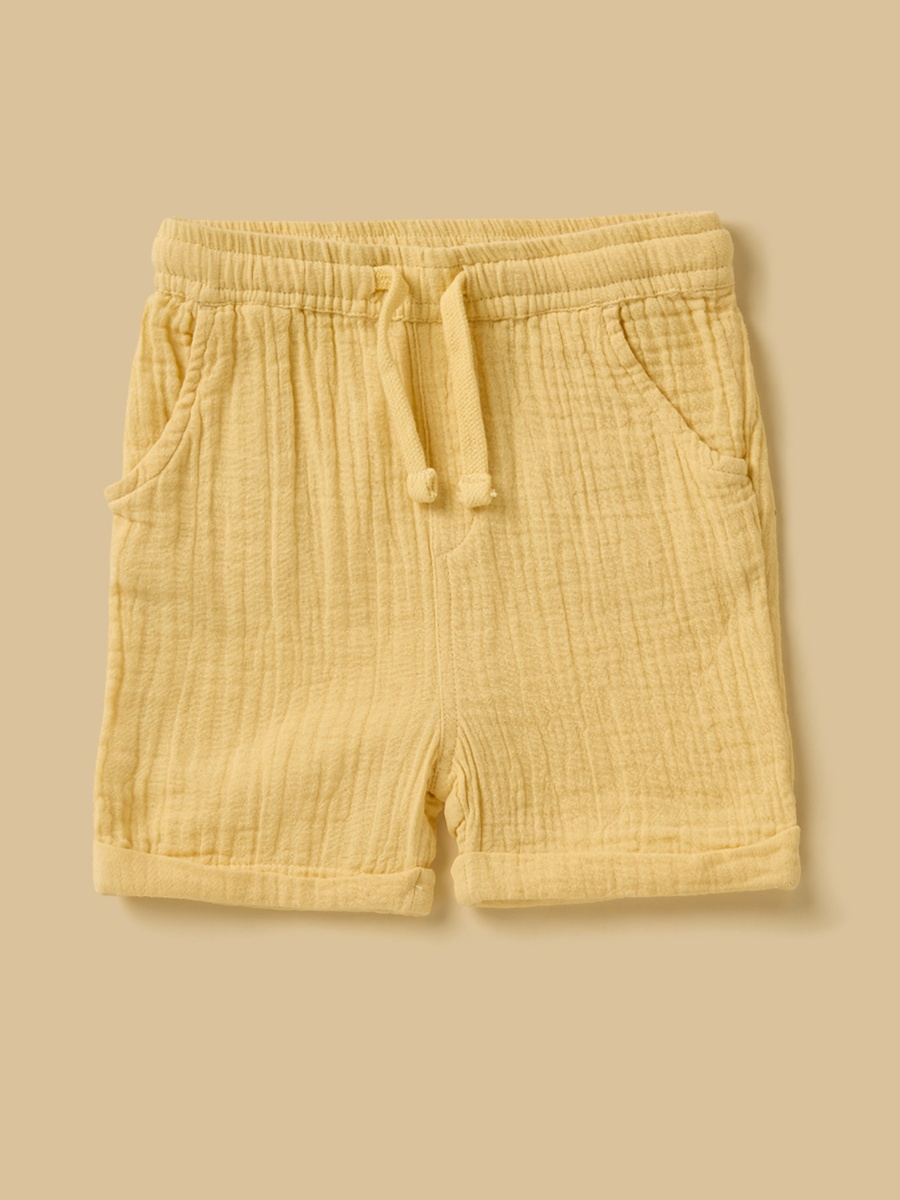 Textured Double Gauze Shirt with Shorts and Cap