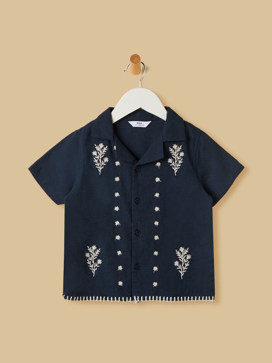 Embroidered Shirt and Shorts Set