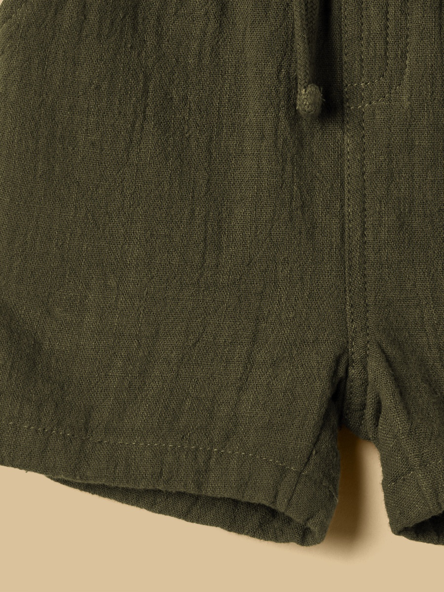 Embroidered Cotton Shirt and Shorts Set