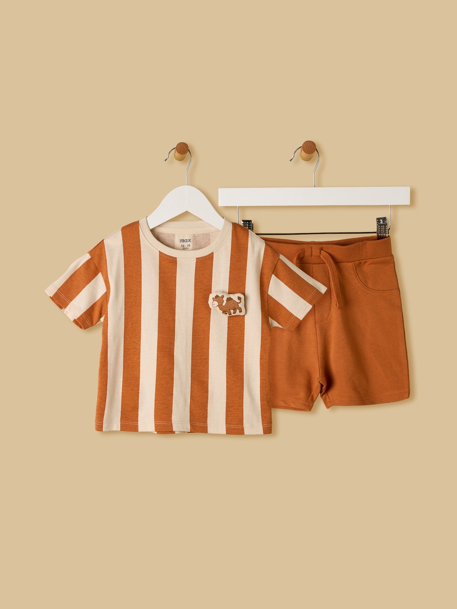 Striped Cotton T-Shirt and Shorts Set