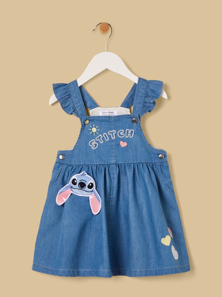 Stitch Applique Denim Pinafore with T-Shirt