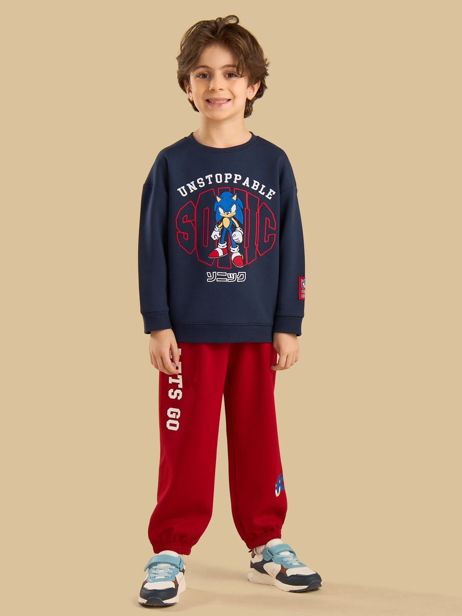 Sonic The Hedgehog Embroidered Sweatshirt and Joggers Set