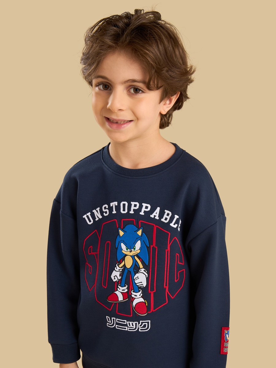 Sonic The Hedgehog Embroidered Sweatshirt and Joggers Set