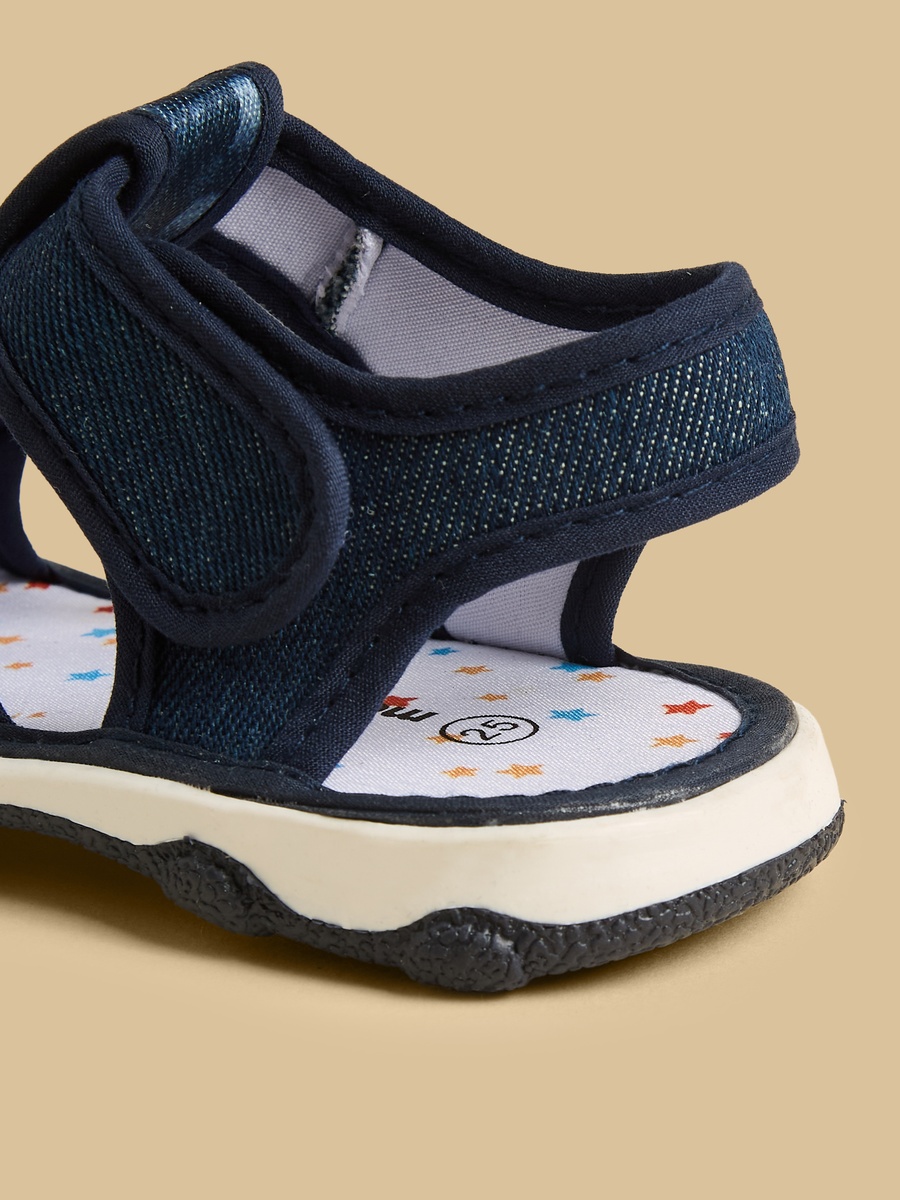 Printed Sandals with Hook and Loop Closure