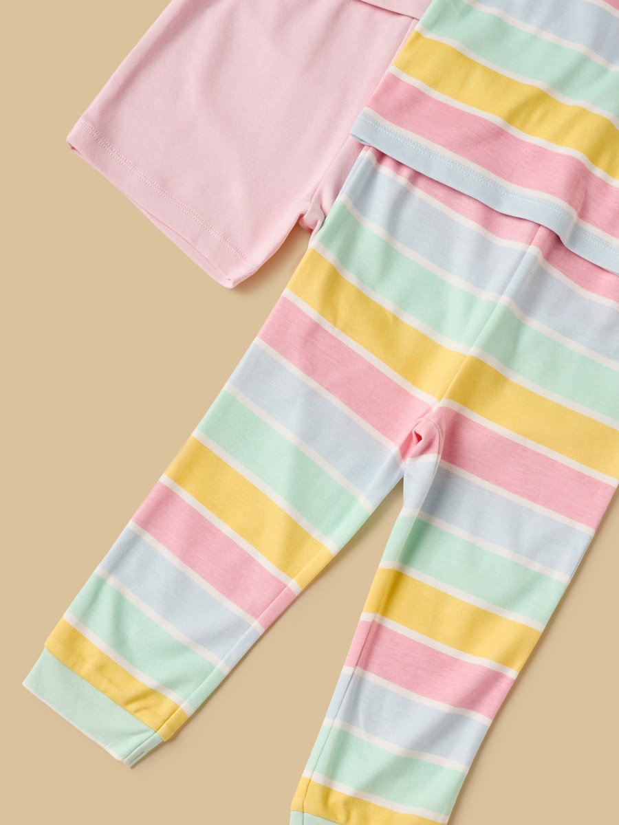 Pack of 2 - Printed Cotton Pyjama Set