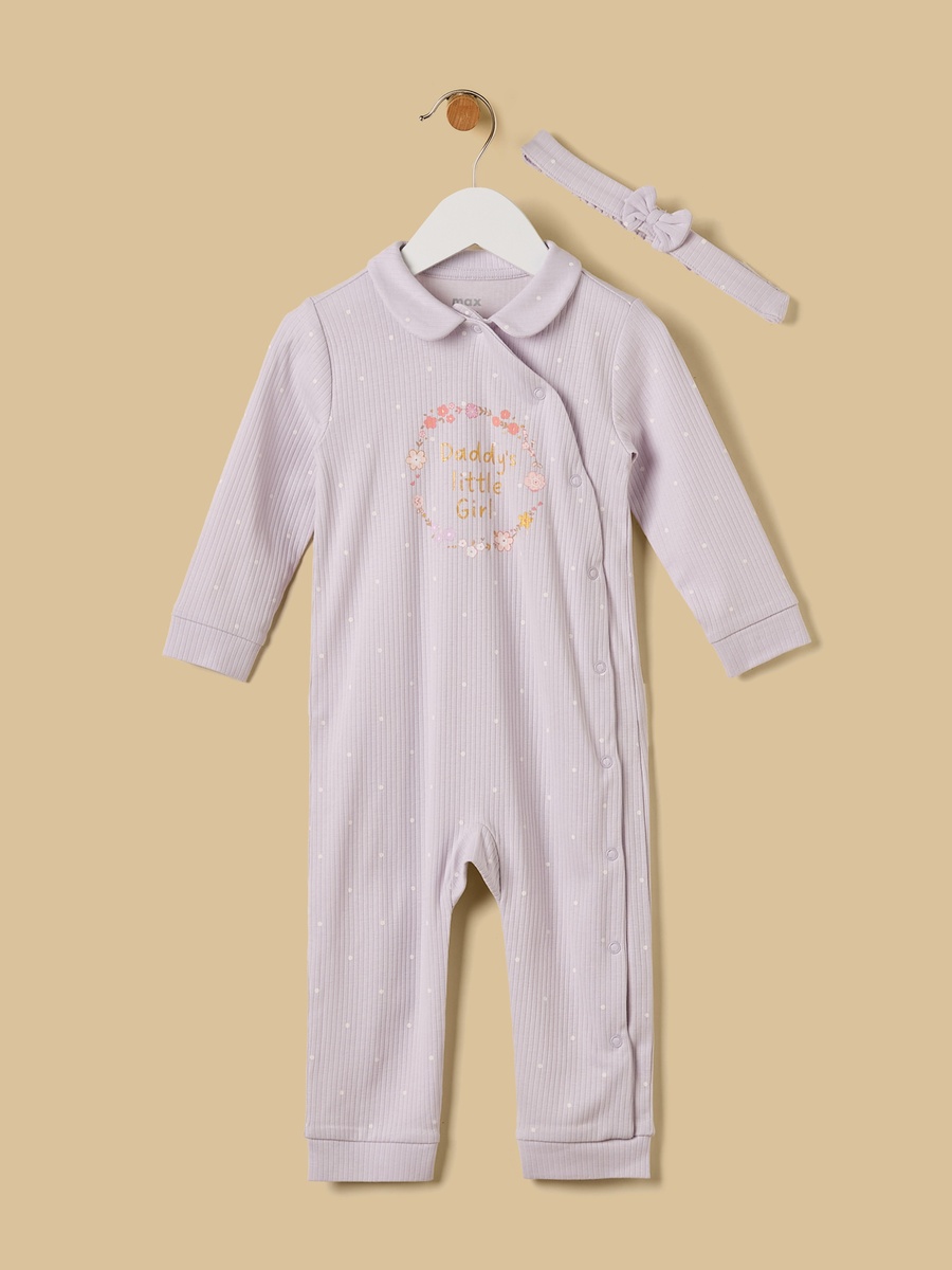 Printed Sleepsuit With Hairband