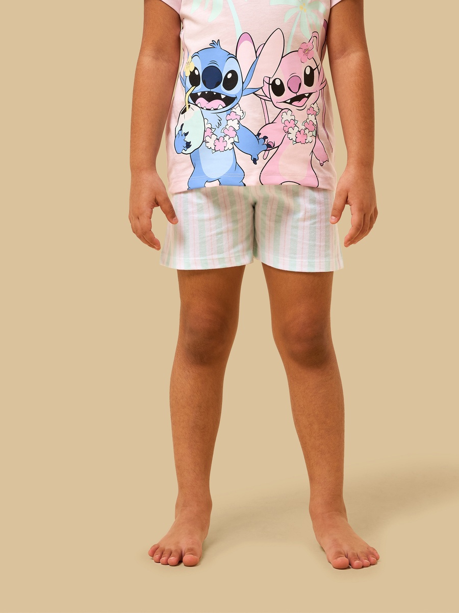 Pack of 2 - Stitch and Angel Print Cotton Pyjama Set