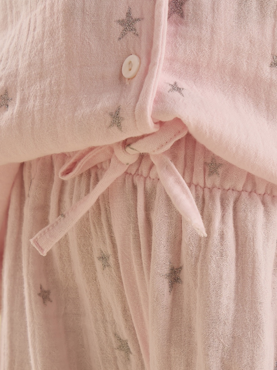 Glitter Star Print Cotton Pyjama Set