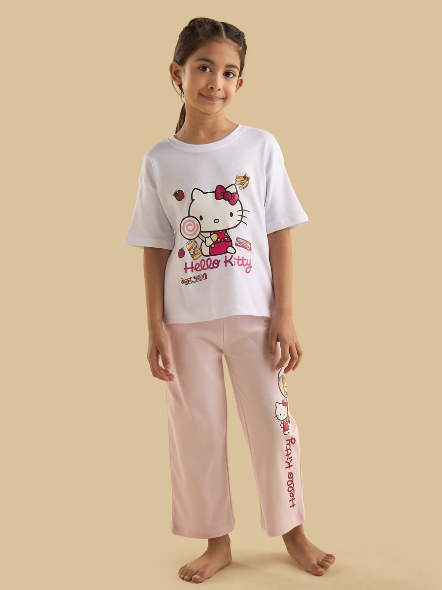 Hello Kitty Print Pyjama Set