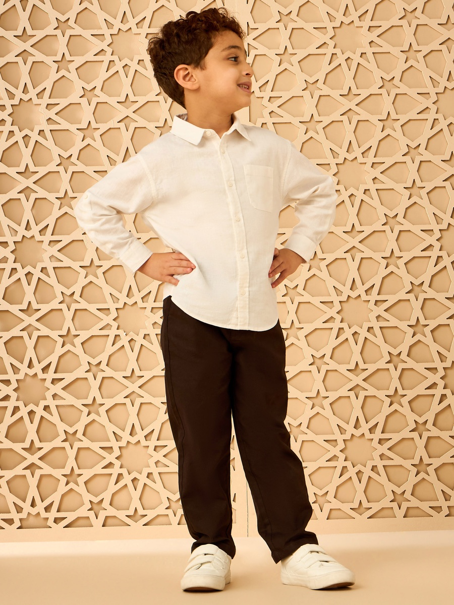 Linen Blend Pull-On Pants