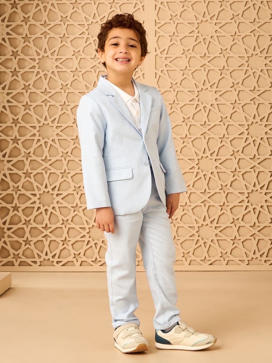 Linen Blend Trousers with Belt