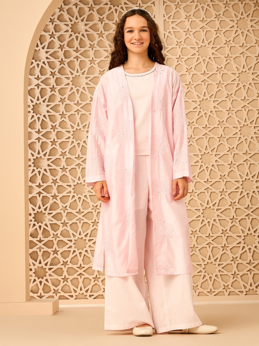 Belted Linen Blend Wide Leg Pants