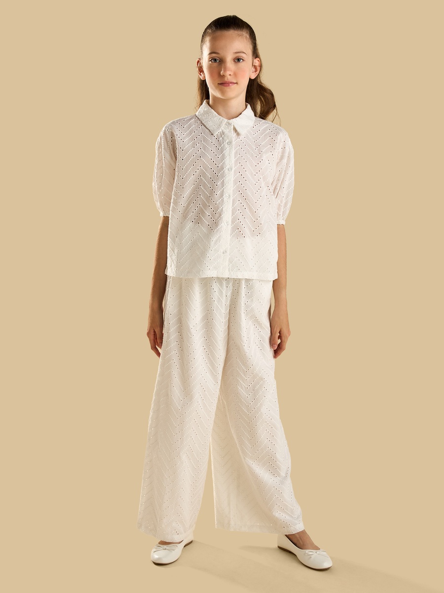 Embroidered Wide Leg Pants