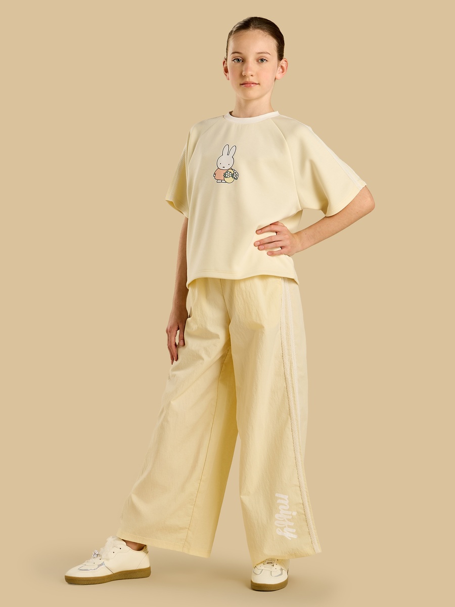 Miffy Wide Leg Pants With Lace Detail