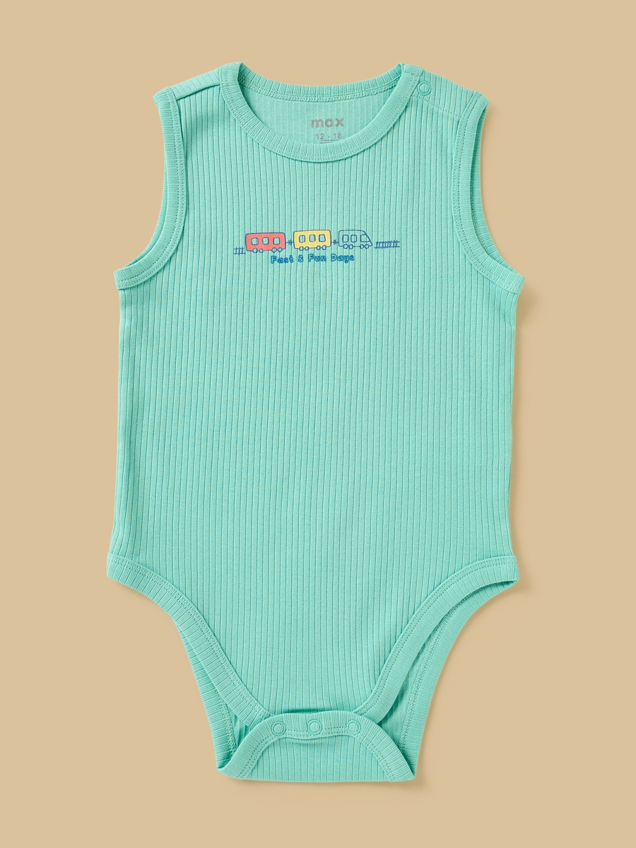 Pack Of 3 Sleeveless Transport Print Bodysuit