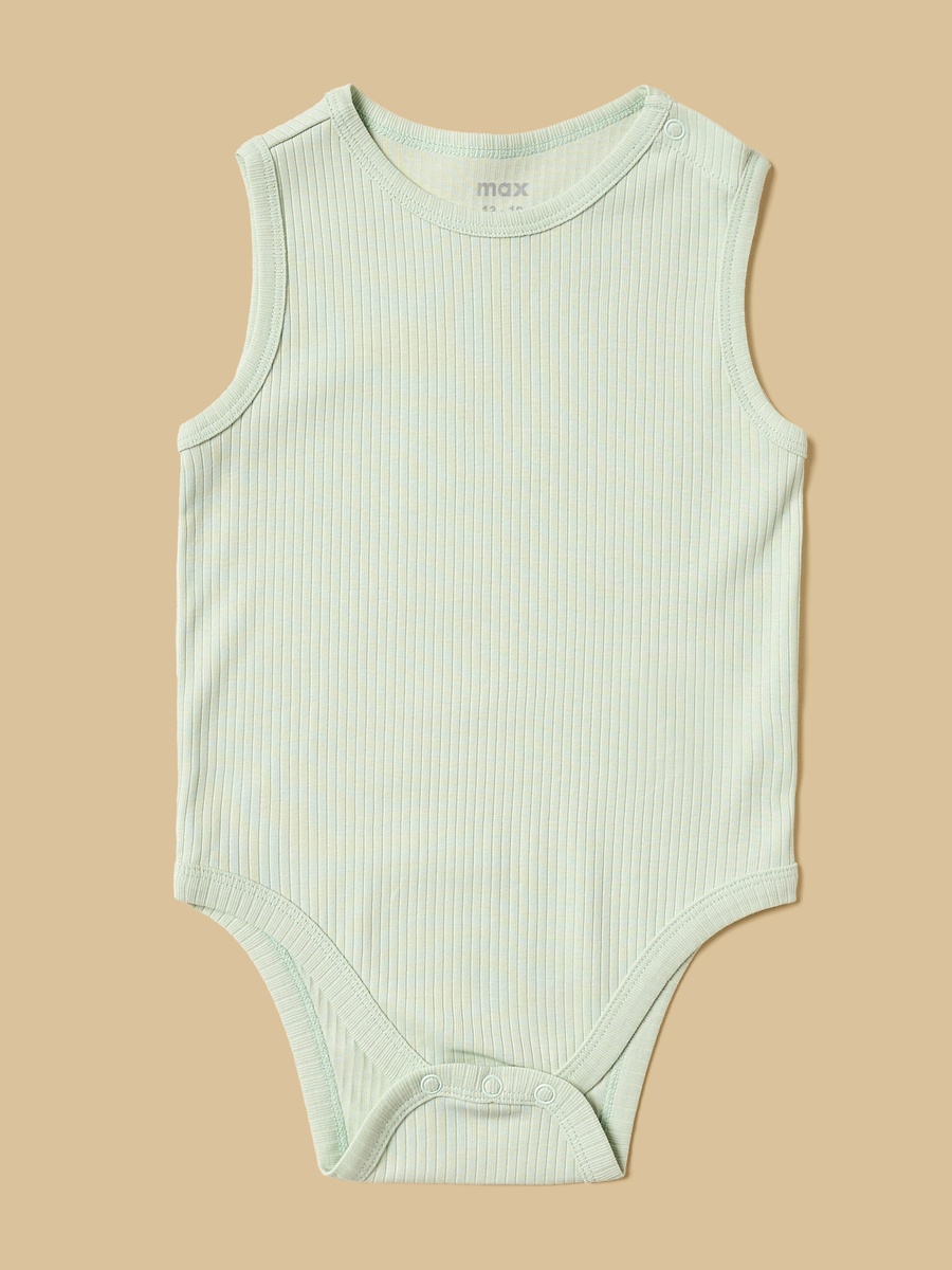 Pack Of 5 Solid Ribbed Sleeveless Bodysuit
