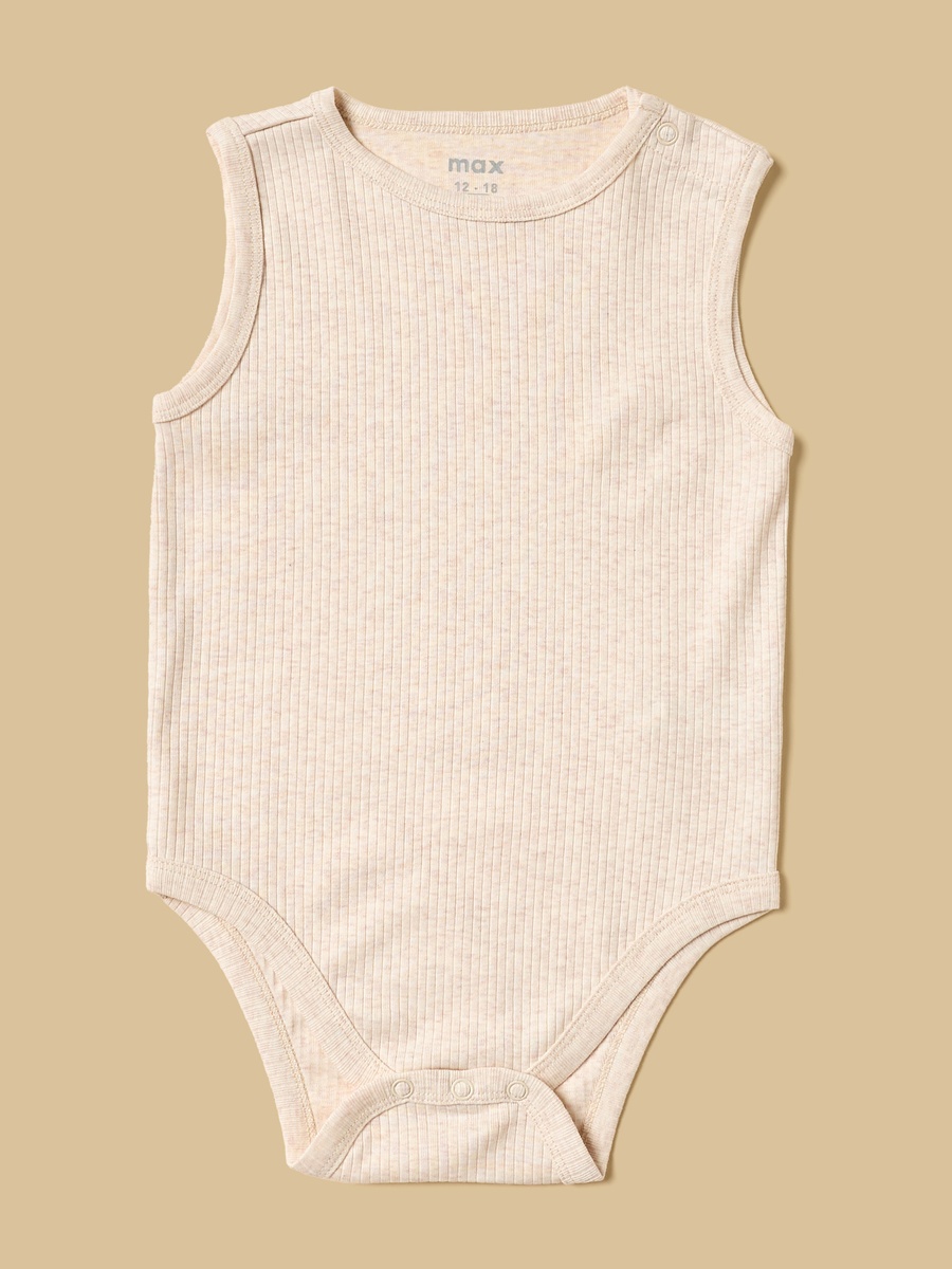 Pack Of 5 Solid Ribbed Sleeveless Bodysuit