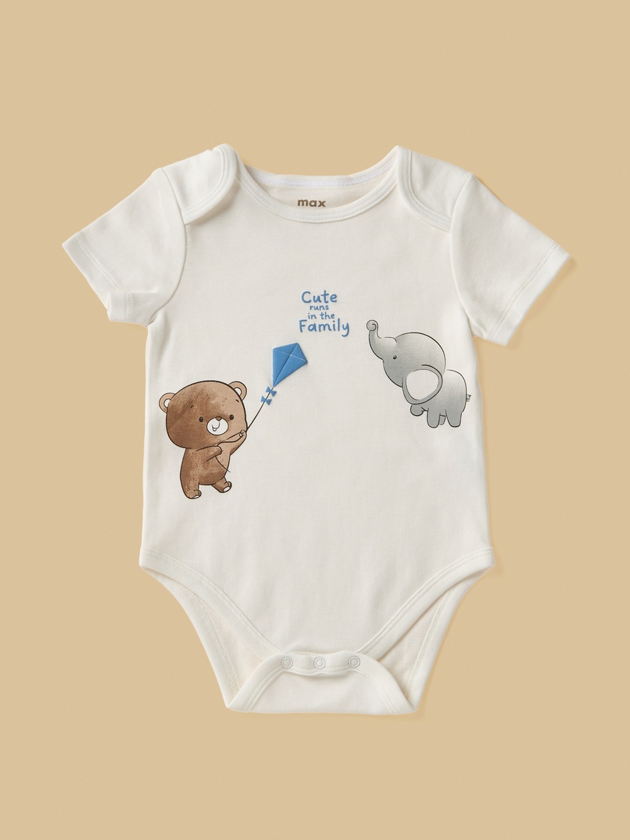 Pack of 3 - Printed Cotton Bodysuit