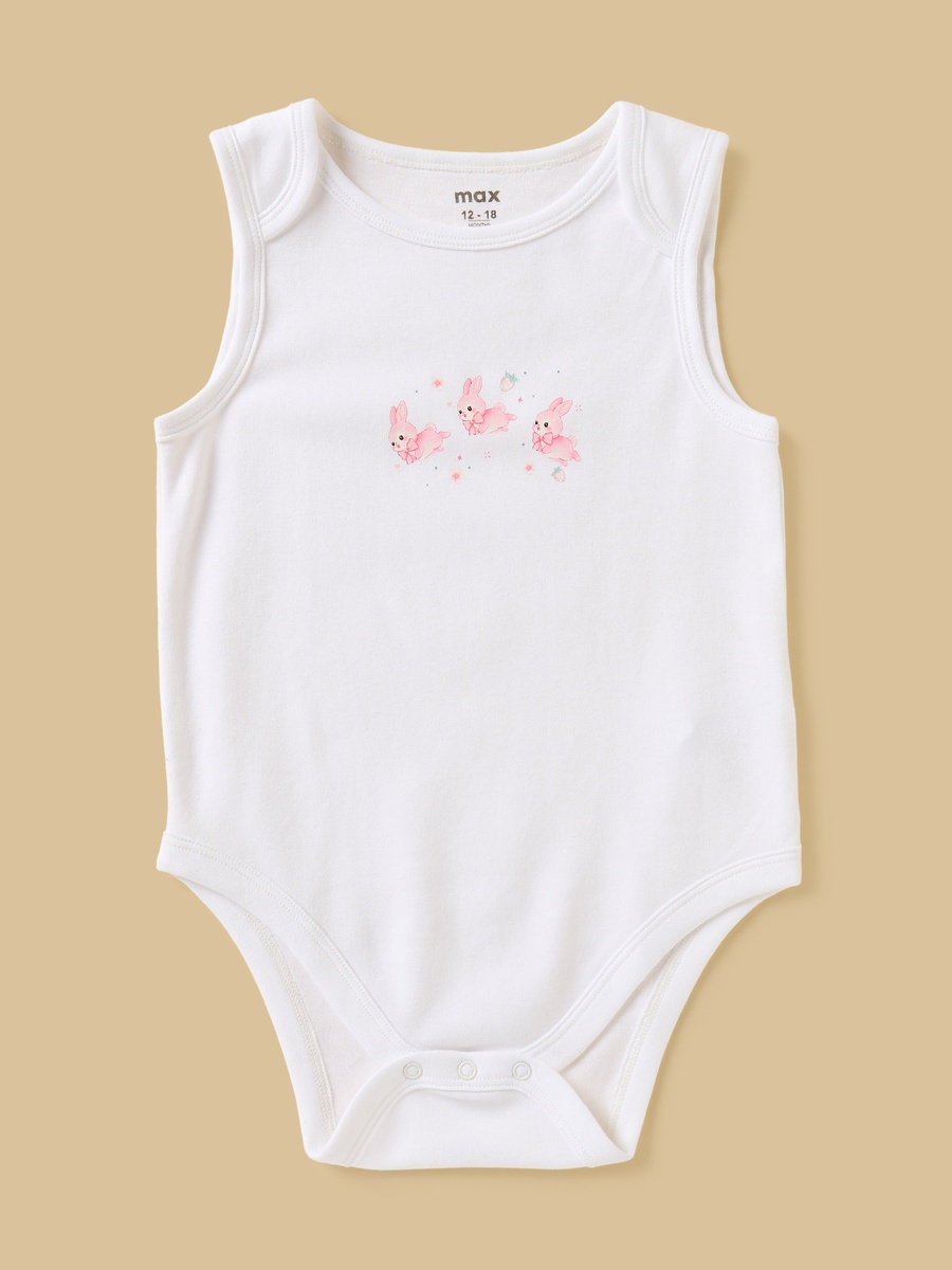 Pack of 5 - Assorted Cotton Sleeveless Bodysuit