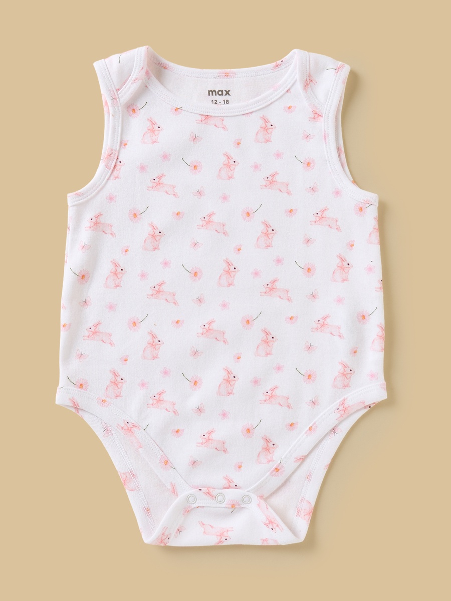 Pack of 5 - Assorted Cotton Sleeveless Bodysuit