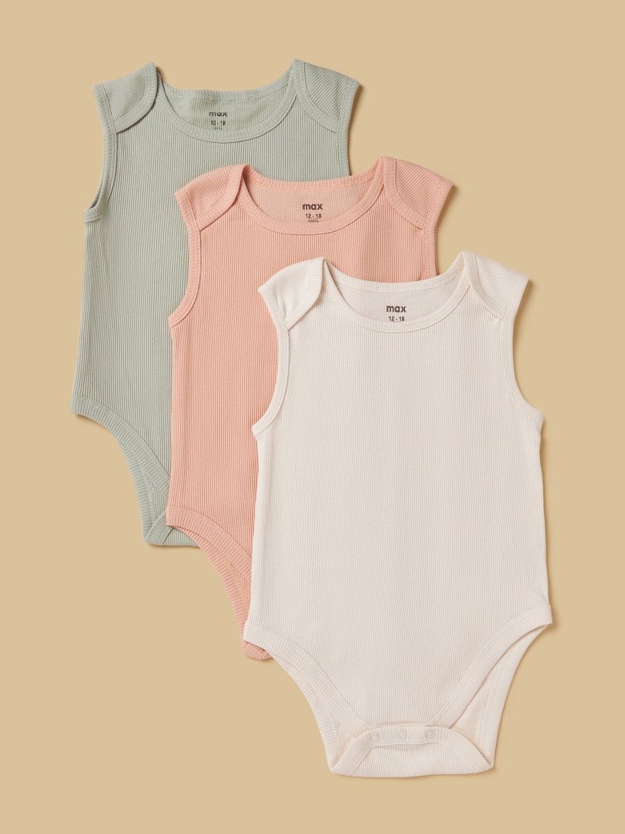 Pack of 3 - Ribbed Bodysuit
