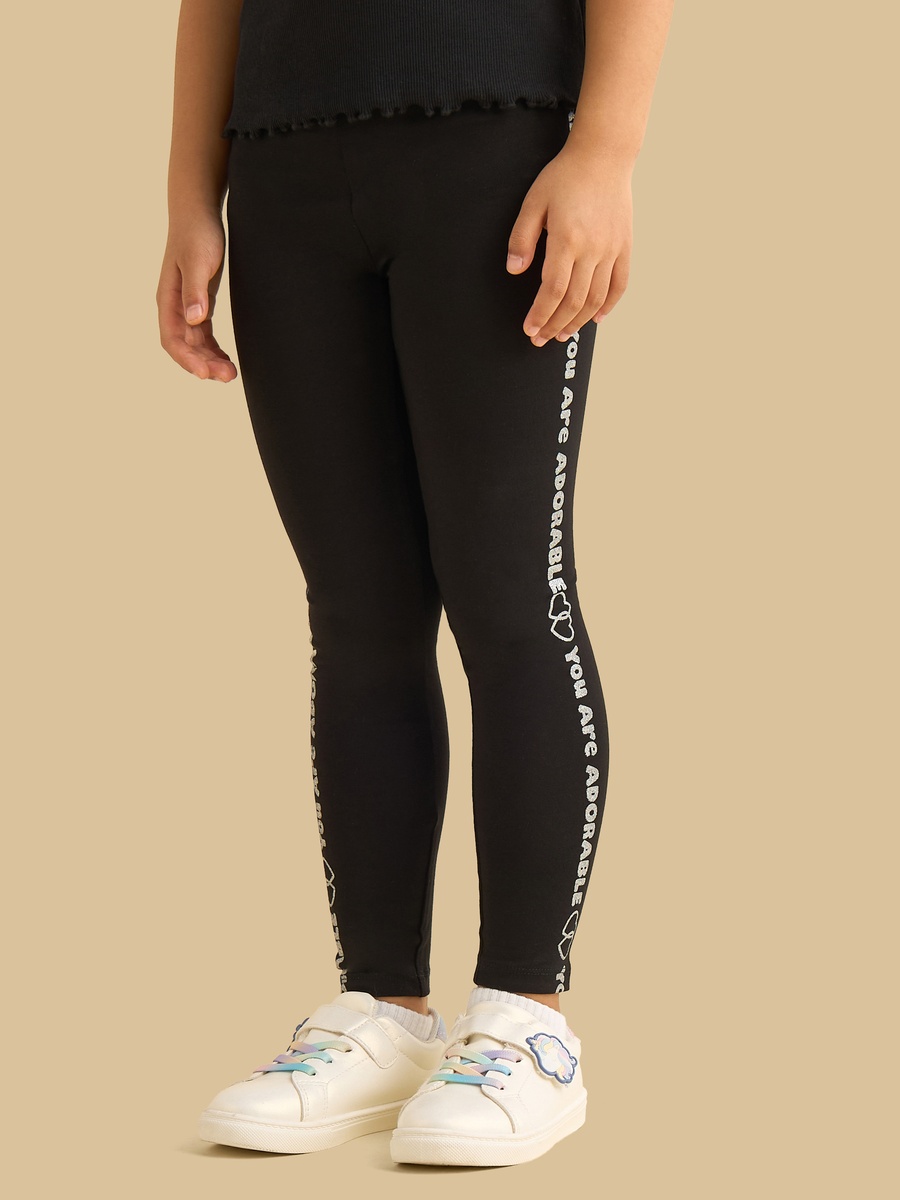 Slogan Print Leggings