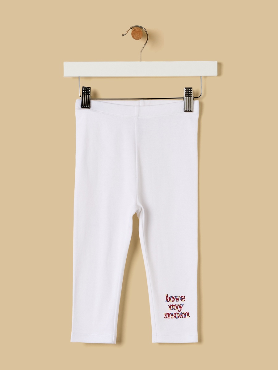 Slogan Print Cotton Leggings