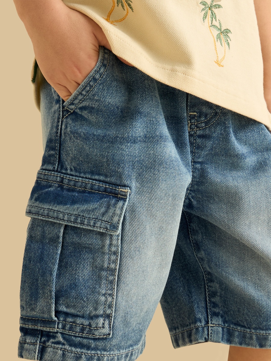 Denim Cargo Shorts