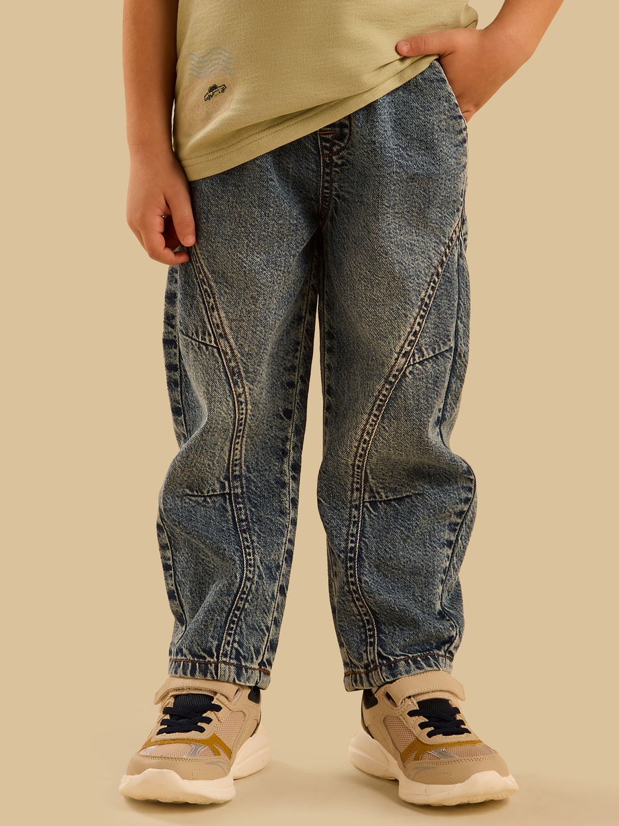 Slouch Leg Cotton Jeans