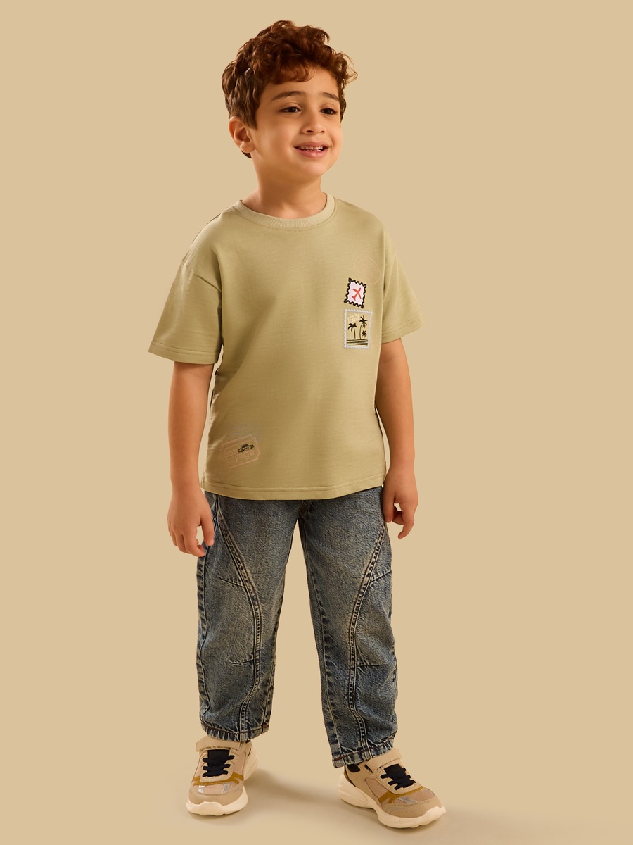 Slouch Leg Cotton Jeans