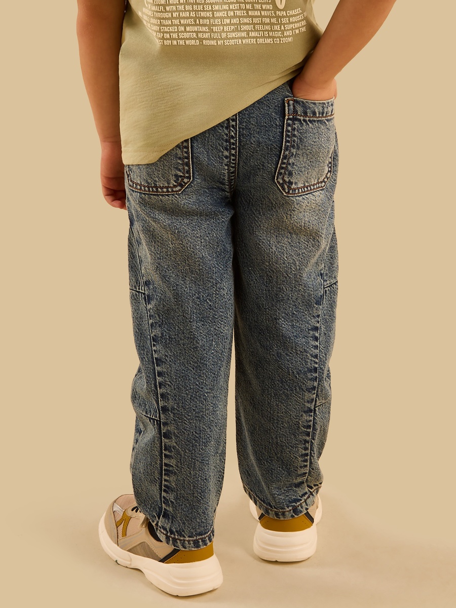 Slouch Leg Cotton Jeans