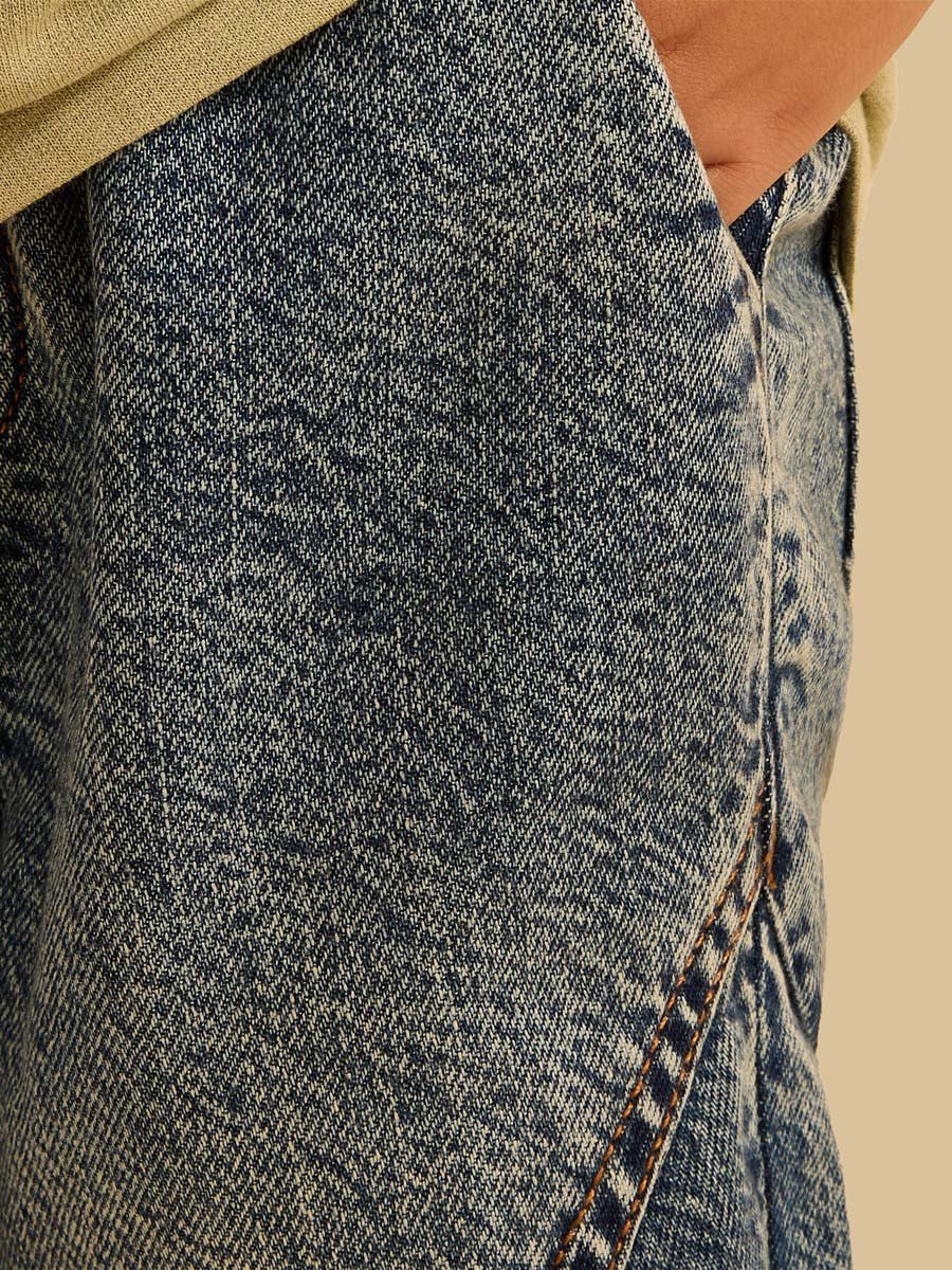 Slouch Leg Cotton Jeans