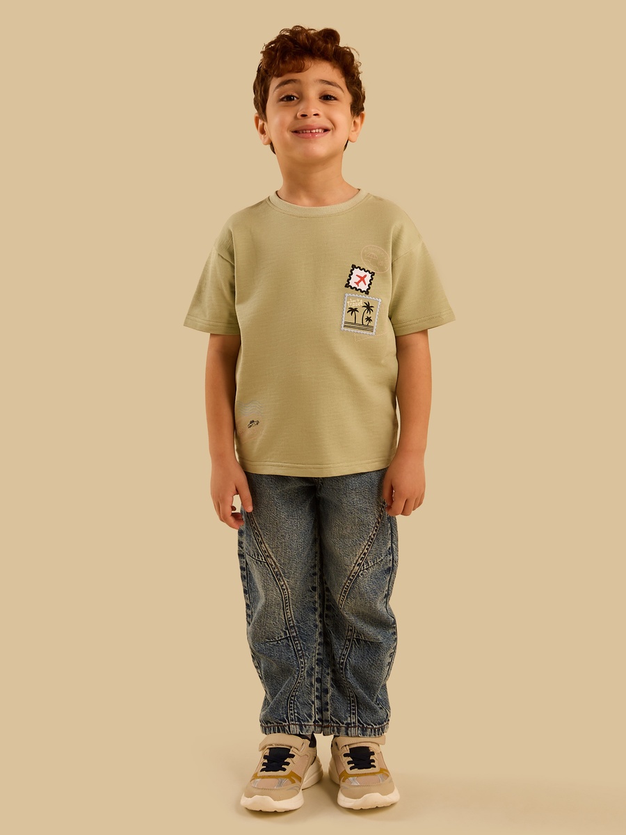 Slouch Leg Cotton Jeans
