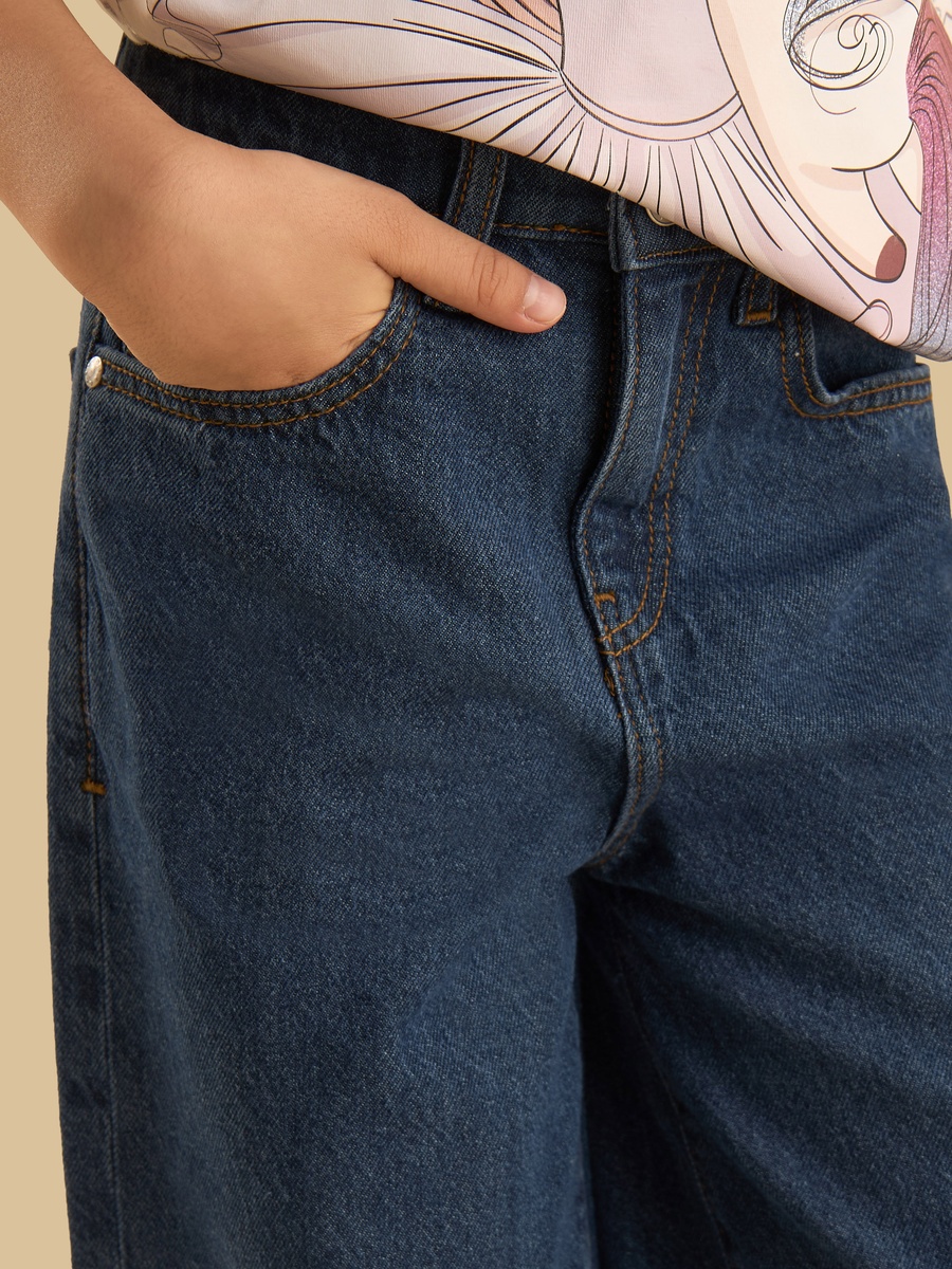 Wide Leg Cotton Jeans