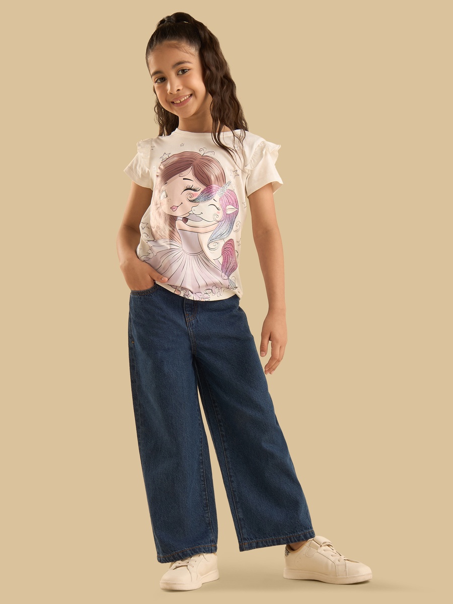 Wide Leg Cotton Jeans