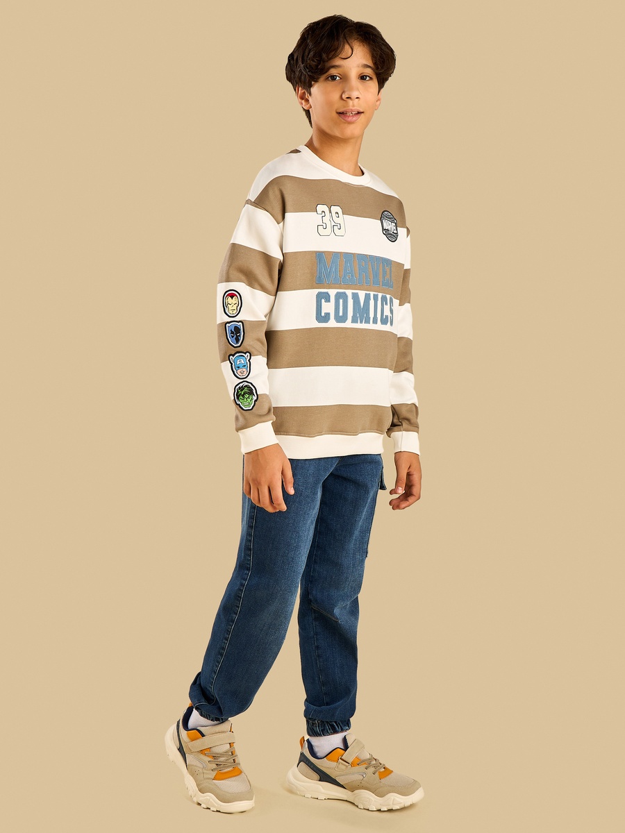Avengers Applique Striped Sweatshirt