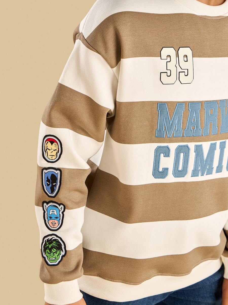 Avengers Applique Striped Sweatshirt