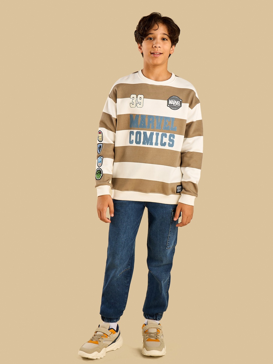 Avengers Applique Striped Sweatshirt