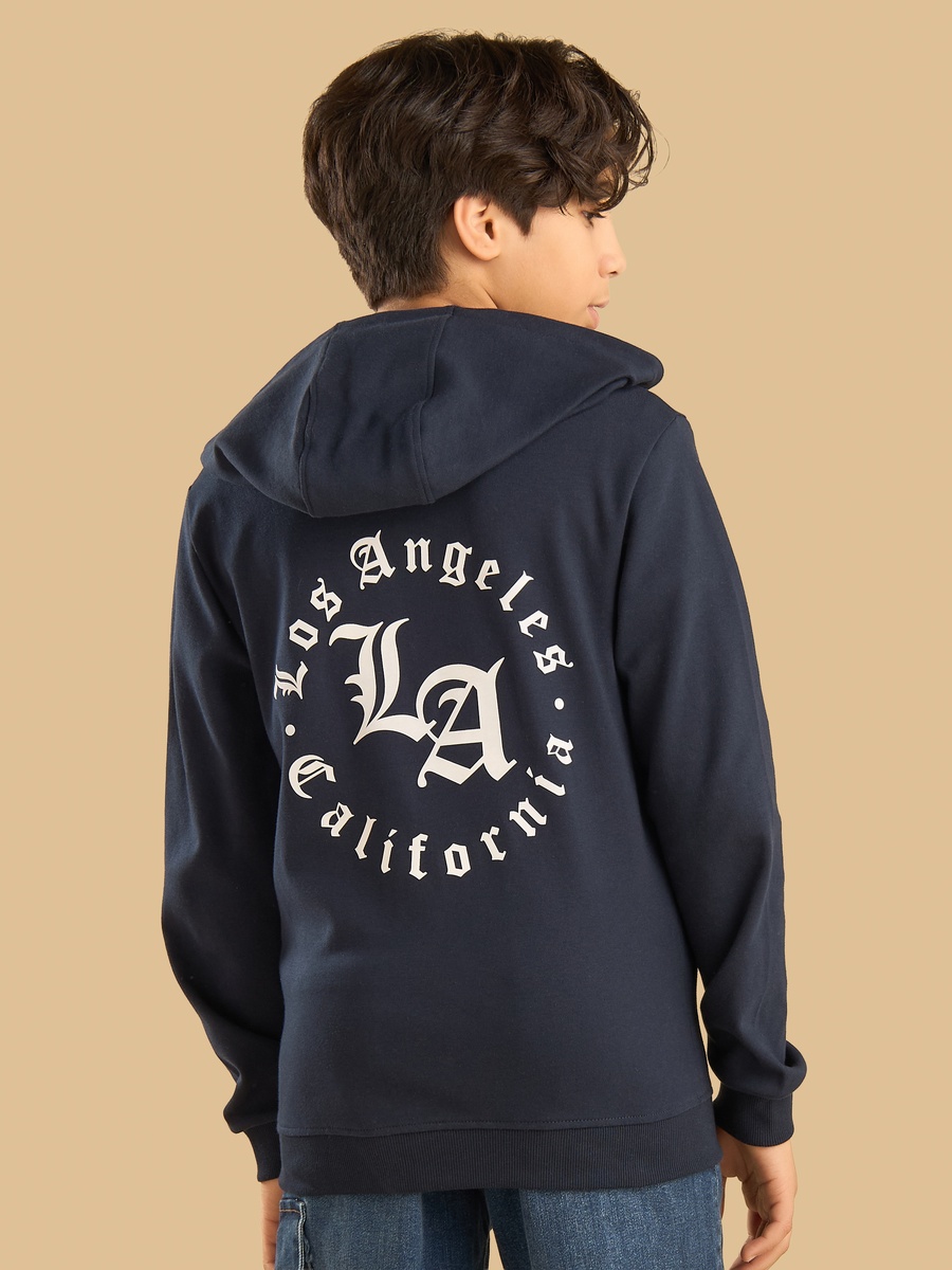 Los Angeles Print Interlock Zip Through Hoodie